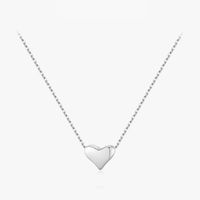 Ins Style Simple Style Heart Shape Sterling Silver Plating Rhodium Plated Necklace main image 6
