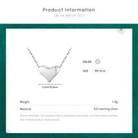 Ins Style Simple Style Heart Shape Sterling Silver Plating Rhodium Plated Necklace main image 4