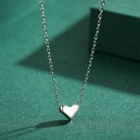 Ins Style Simple Style Heart Shape Sterling Silver Plating Rhodium Plated Necklace main image 5