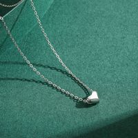 Ins Style Simple Style Heart Shape Sterling Silver Plating Rhodium Plated Necklace main image 1