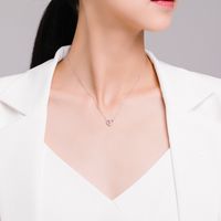 Ins Style Simple Style Heart Shape Sterling Silver Plating Hollow Out Rose Gold Plated Rhodium Plated Necklace main image 3