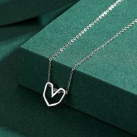 Ins Style Simple Style Heart Shape Sterling Silver Plating Hollow Out Rose Gold Plated Rhodium Plated Necklace main image 5