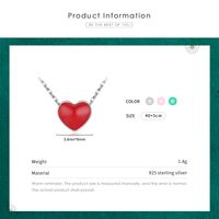 Casual Simple Style Heart Shape Sterling Silver Epoxy Plating Rhodium Plated Necklace main image 4