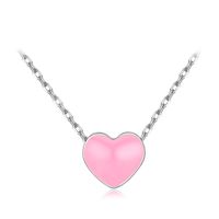 Casual Simple Style Heart Shape Sterling Silver Epoxy Plating Rhodium Plated Necklace sku image 3