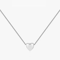 Lässig Einfacher Stil Herzform Sterling Silber Überzug Versilbert Halskette main image 6