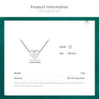 Lässig Einfacher Stil Herzform Sterling Silber Überzug Versilbert Halskette main image 4