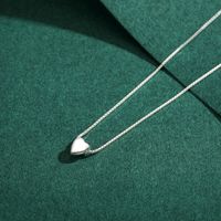 Lässig Einfacher Stil Herzform Sterling Silber Überzug Versilbert Halskette main image 5