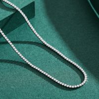 Luxurious Simple Style Round Sterling Silver Plating Inlay Zircon Rhodium Plated Choker main image 1