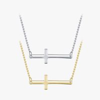 Ins Style Simple Style Cross Sterling Silver Plating 14k Gold Plated Rhodium Plated Choker main image 2