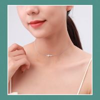 Ins Style Simple Style Cross Sterling Silver Plating 14k Gold Plated Rhodium Plated Choker main image 4