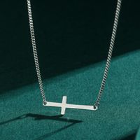 Ins Style Simple Style Cross Sterling Silver Plating 14k Gold Plated Rhodium Plated Choker main image 5