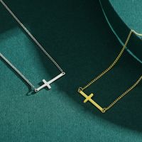Ins Style Simple Style Cross Sterling Silver Plating 14k Gold Plated Rhodium Plated Choker main image 6