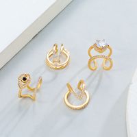 Casual Simple Style Devil's Eye Heart Shape Copper Hollow Out Inlay Zircon Open Ring main image 2