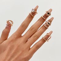 Casual Simple Style Devil's Eye Heart Shape Copper Hollow Out Inlay Zircon Open Ring main image 6