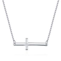 Ins Style Simple Style Cross Sterling Silver Plating 14k Gold Plated Rhodium Plated Choker sku image 1