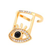 Casual Simple Style Devil's Eye Heart Shape Copper Hollow Out Inlay Zircon Open Ring sku image 5