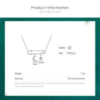 Casual Simple Style Paper Clip Star Moon Sterling Silver Plating Inlay Zircon Rhodium Plated Necklace main image 4