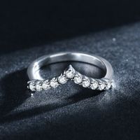 Elegant Classical Arrow Sterling Silver Plating Inlay Zircon Silver Plated Rings main image 2