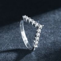 Elegant Classical Arrow Sterling Silver Plating Inlay Zircon Silver Plated Rings main image 3