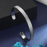 Retro Solid Color Stainless Steel Plating Cuff Bracelets sku image 2