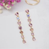 Style Simple Les Gouttelettes D'eau Alliage Incruster Strass Femmes Boucles D'oreilles sku image 1