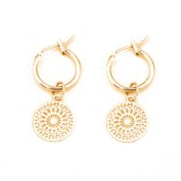 Vintage Style Round Flower Zinc Alloy Hollow Out Women's Drop Earrings main image 6