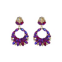 1 Pair Glam Water Droplets Hollow Out Inlay Alloy Rhinestones Drop Earrings main image 5