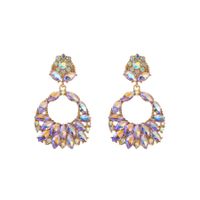 1 Pair Glam Water Droplets Hollow Out Inlay Alloy Rhinestones Drop Earrings main image 2