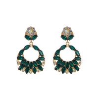 1 Pair Glam Water Droplets Hollow Out Inlay Alloy Rhinestones Drop Earrings sku image 2