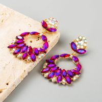 1 Pair Glam Water Droplets Hollow Out Inlay Alloy Rhinestones Drop Earrings main image 3