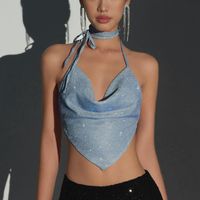 Women's Blouse Tank Tops Sequins Streetwear Solid Color sku image 2