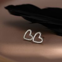 1 Paar Einfacher Stil Herzform Kupfer Überzug Ohrstecker sku image 1