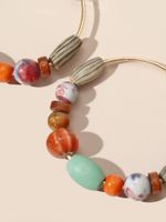 Simple Style Round Wooden Beads Ceramics Beaded Women's Earrings main image 4