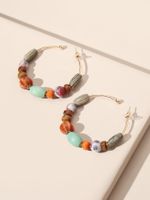 Simple Style Round Wooden Beads Ceramics Beaded Women's Earrings main image 3