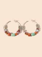 Simple Style Round Wooden Beads Ceramics Beaded Women's Earrings main image 5