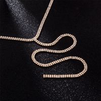 Wholesale Jewelry Luxurious Shiny Solid Color Alloy Rhinestones Necklace main image 4