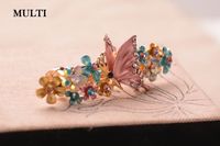 Retro Flower Butterfly Alloy Inlay Artificial Gemstones Hair Clip 1 Piece sku image 3