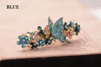 Retro Flower Butterfly Alloy Inlay Artificial Gemstones Hair Clip 1 Piece sku image 2