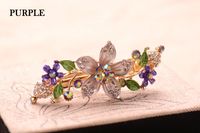 Retro Flower Butterfly Alloy Inlay Artificial Gemstones Hair Clip 1 Piece sku image 6
