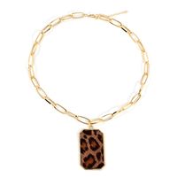 Retro Cool Style Leopard Alloy Women's Pendant Necklace sku image 1