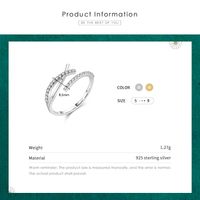 Ins Style Lines Sterling Silver Plating Inlay Zircon 14k Gold Plated Rhodium Plated Open Ring main image 4