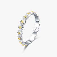 Sweet Daisy Sterling Silver Plating Inlay Zircon 14k Gold Plated Silver Plated Rings sku image 1
