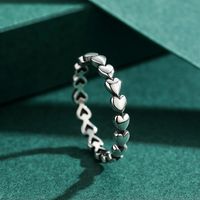 Basic Heart Shape Sterling Silver Plating Silver Plated Rings main image 3