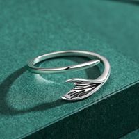 Cute Fish Tail Sterling Silver Rings main image 1