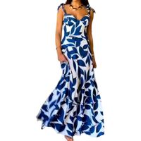 Women's One Shoulder Skirt Casual Strapless Printing Sleeveless Printing Maxi Long Dress Daily main image 6