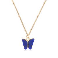 Wholesale Jewelry Sweet Butterfly Alloy Resin Pendant Necklace sku image 1