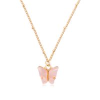 Wholesale Jewelry Sweet Butterfly Alloy Resin Pendant Necklace main image 2