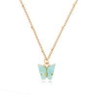 Wholesale Jewelry Sweet Butterfly Alloy Resin Pendant Necklace sku image 4