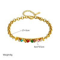 Simple Style Commute Rectangle 304 Stainless Steel 18K Gold Plated Artificial Rhinestones Bracelets In Bulk main image 2