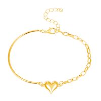 Simple Style Heart Shape 14k Gold Plated Alloy Wholesale Bracelets sku image 2